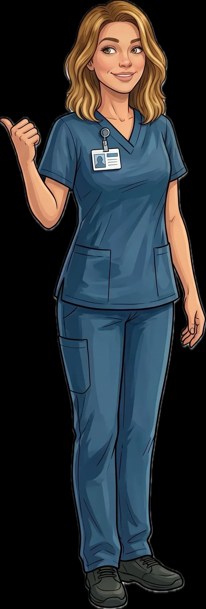 Jo, RN, giving a thumbs up